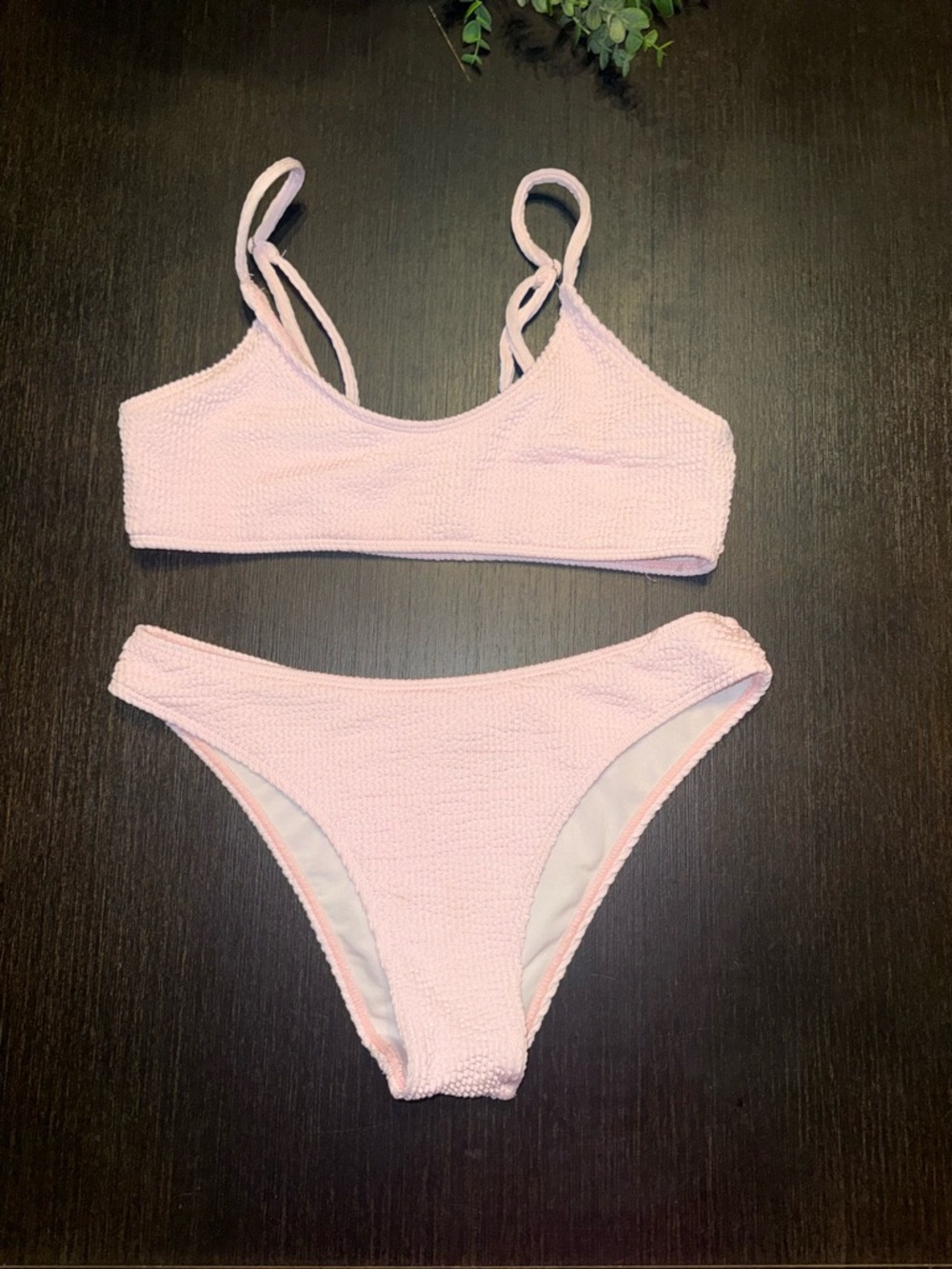 Ribbed Bikini Sets, Adjustable Spaghetti Straps Sports Swimwear 2 Piece Bikini